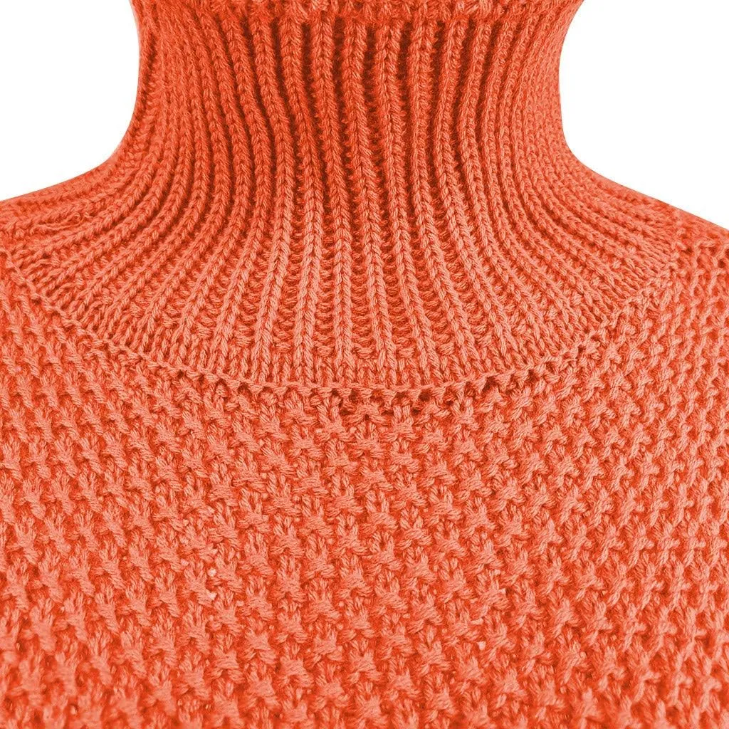 Turtleneck Sweater Women Oversized Knit Sweater Chunky Pullover Sweater Vintage Jumper Top Winter Casual Tunic Top