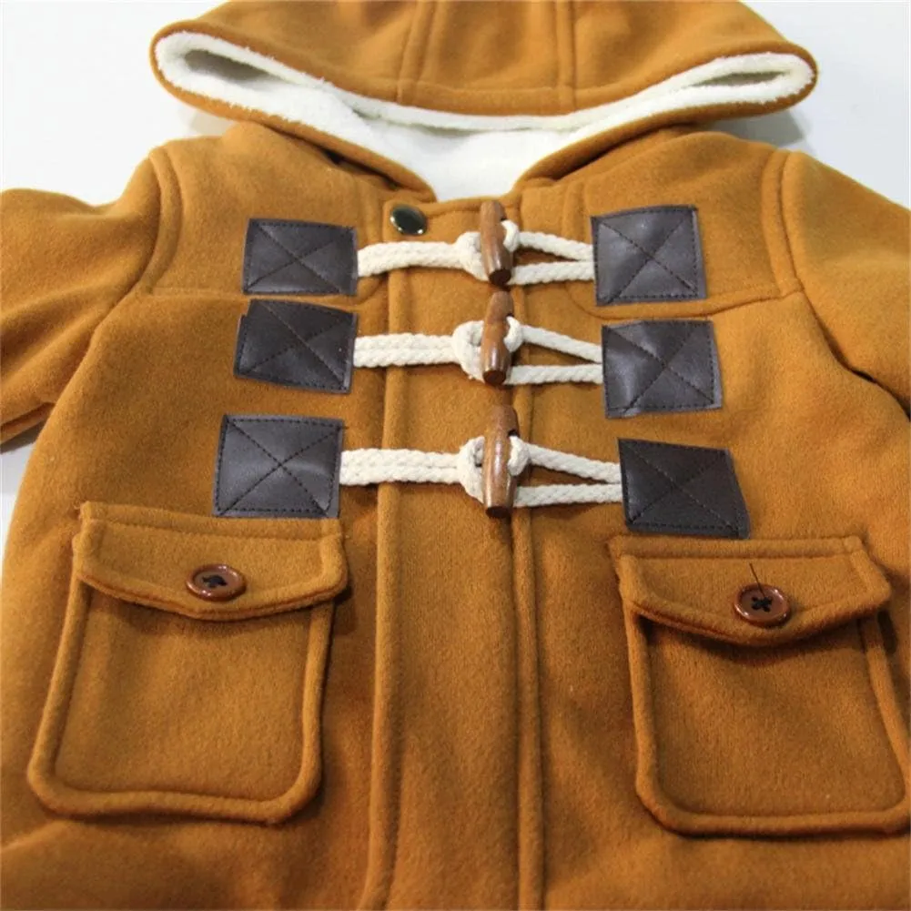 Unisex Baby Fleece Hooded Jacket Outerwear Duffle Zipper Winter Coat
