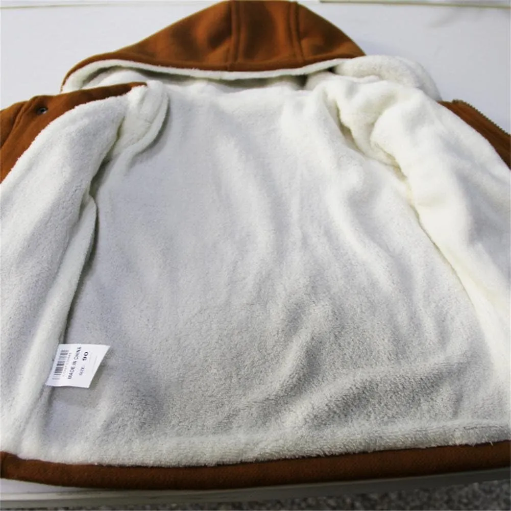 Unisex Baby Fleece Hooded Jacket Outerwear Duffle Zipper Winter Coat
