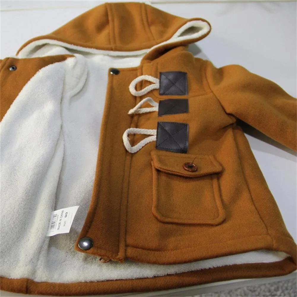 Unisex Baby Fleece Hooded Jacket Outerwear Duffle Zipper Winter Coat