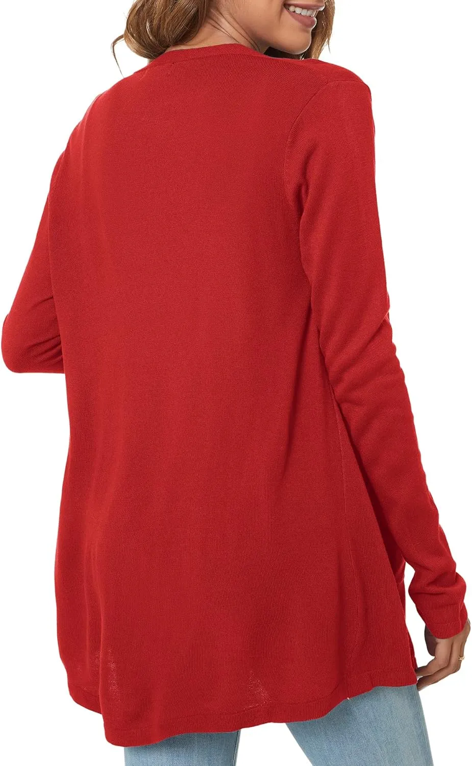 Urban CoCo Women's Long Sleeve Open Front Lightweight Cardigan Sweaters with Pockets
