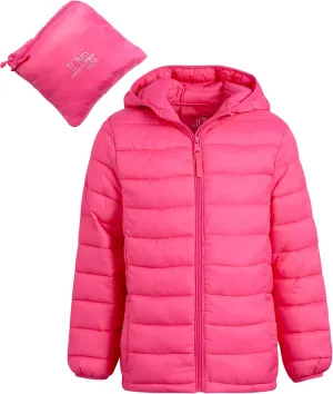URBAN REPUBLIC Girls' Jacket - Packable Water Resistant Bubble Puffer Windbreaker Coat