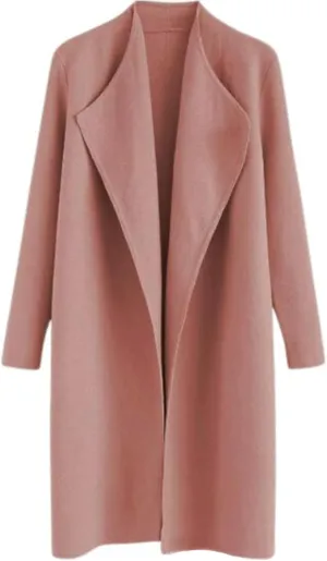 utcoco Womens Casual Lightweight Long Cardigans Lapel Open Front Side Slit Woolen Coatigan 2023 Fall Coat