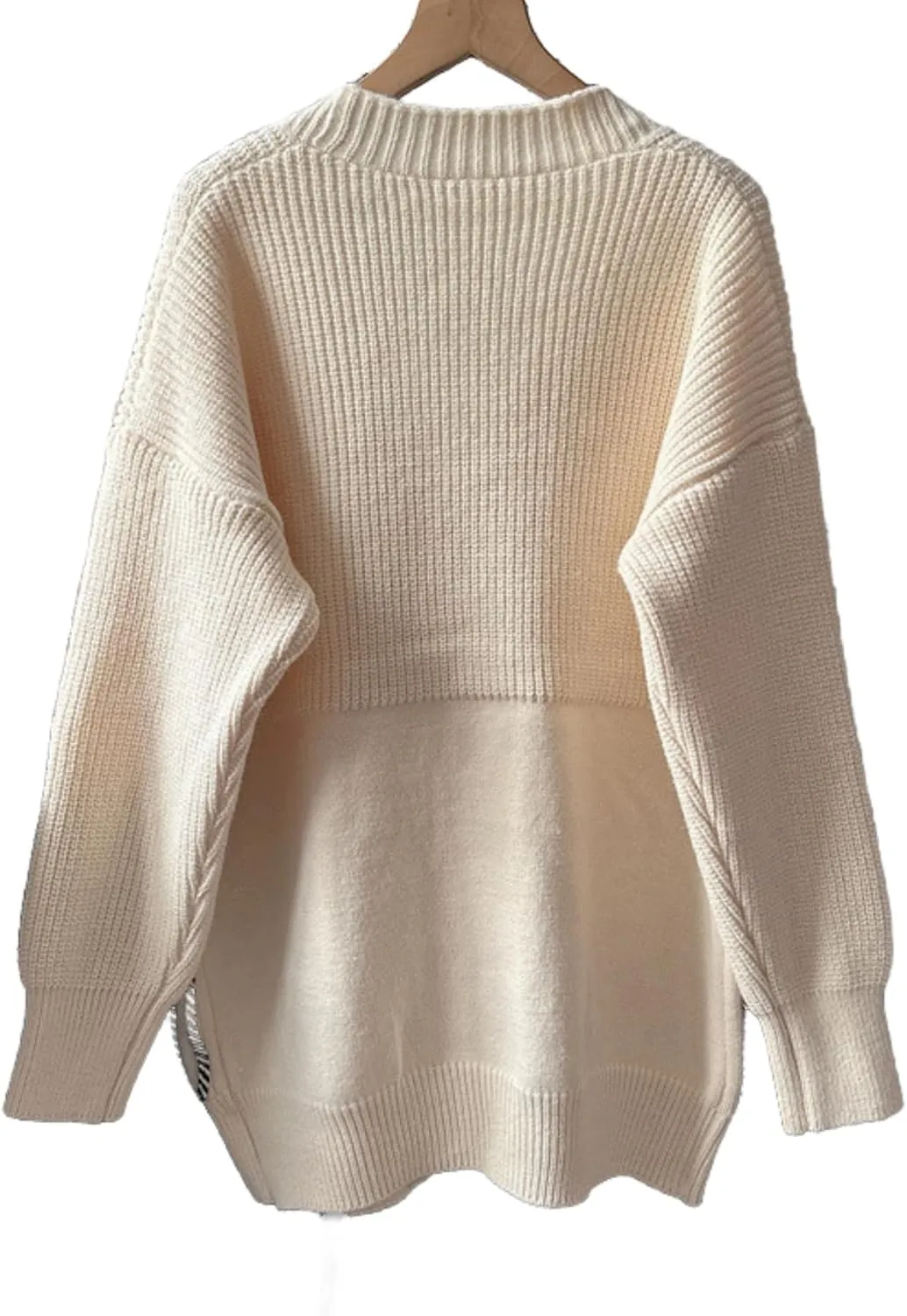 Vaceky Womens Cardigan Sweaters with Denim Pockets Oversized Button Down Open Front Chunky Sweater