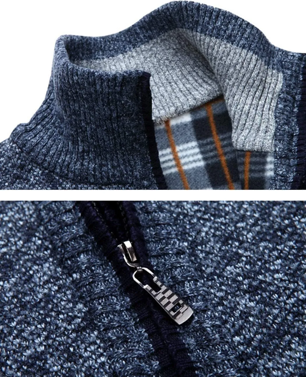 Vcansion Men's Classic Cardigan Sweaters Stand Collar Slim Fit Casual Knitted Sweater
