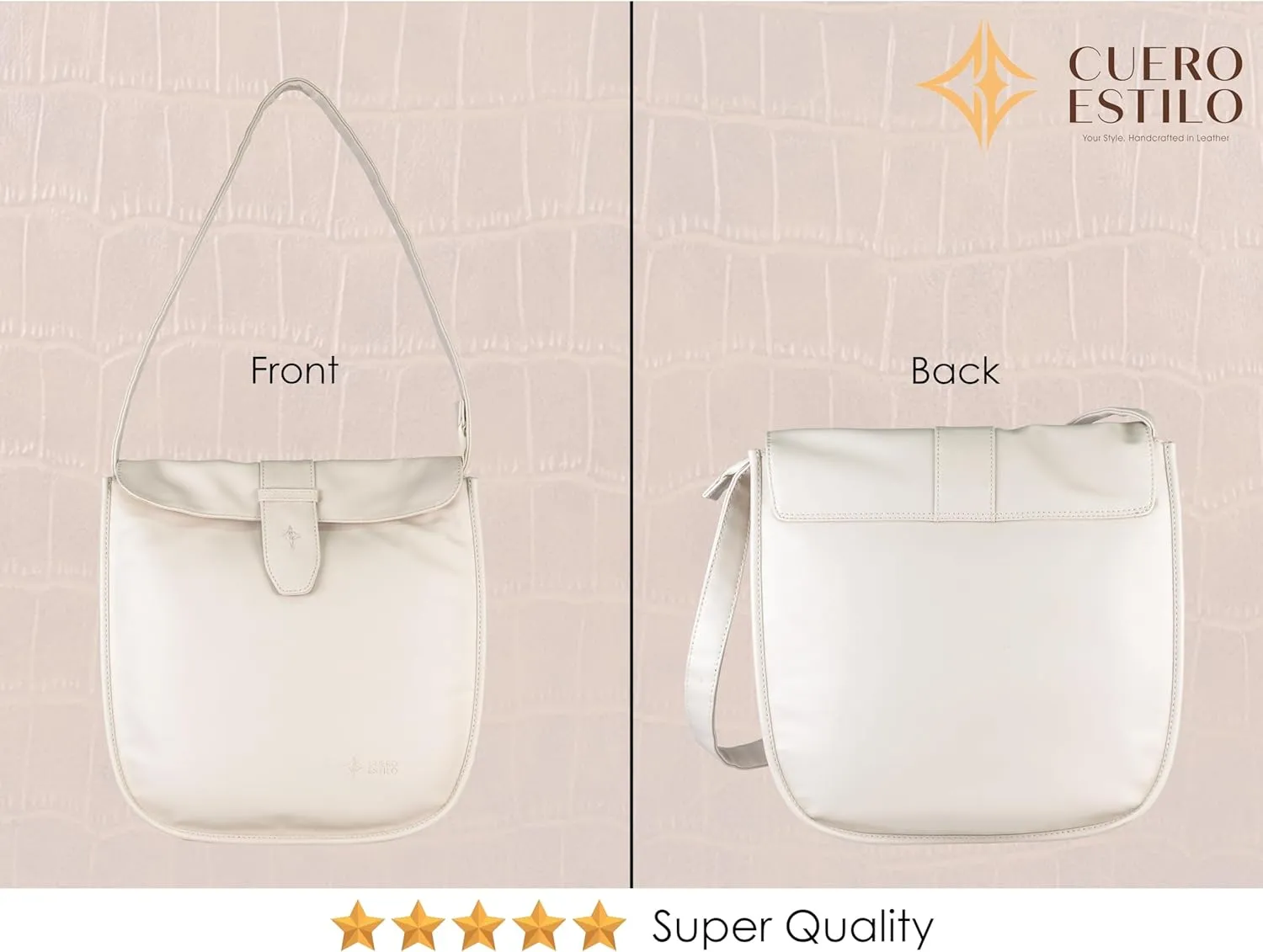 Vegan Leather Satchel for Women - Stylish & Lightweight HANDBAG with Flap Closure, Water-Resistant.