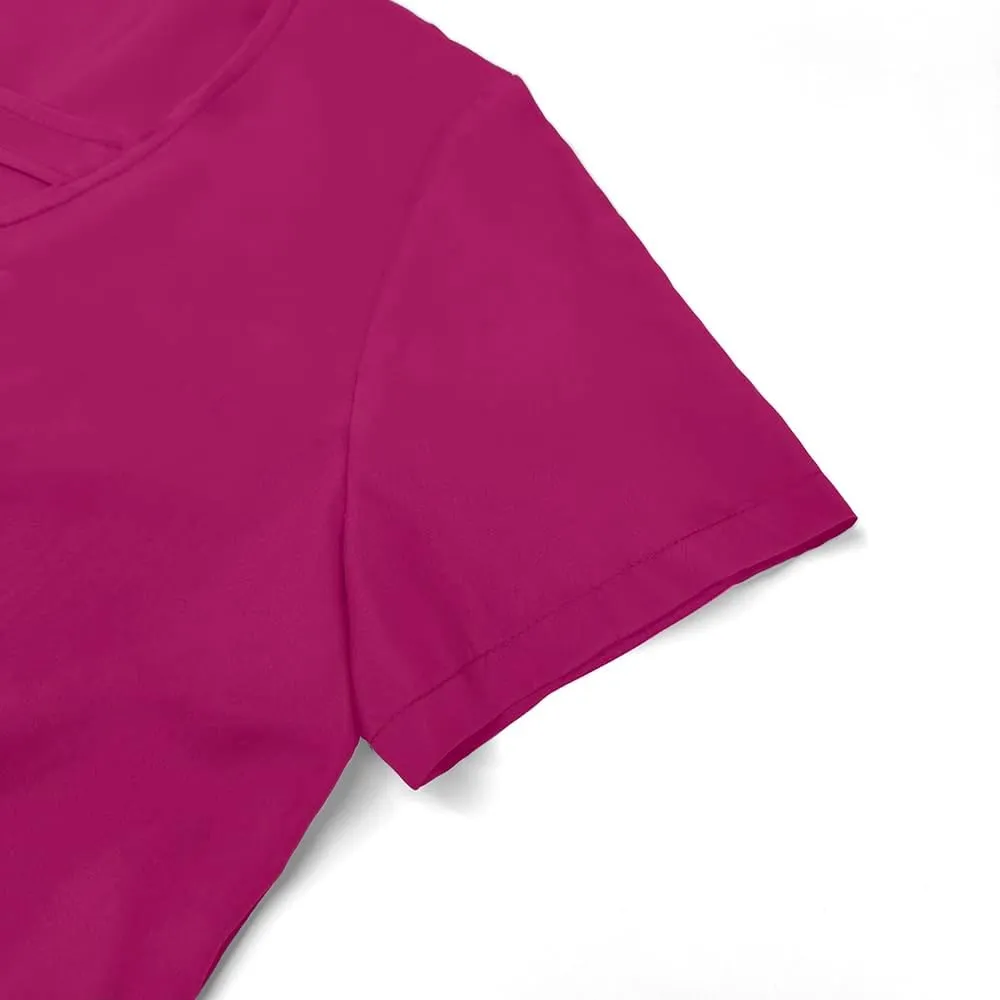 VIAOLI Scrubs Set Multiple pockets V-Neck Top and Drawstring Scrub Pant - Medical Uniform Women Scrub Set Clearance