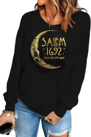 VKEGNIO 1692 They Missed One Halloween Sweatshirt For Women Witch Graphic Sweatshirt Casual Long Sleeve Tshits Pullover Top