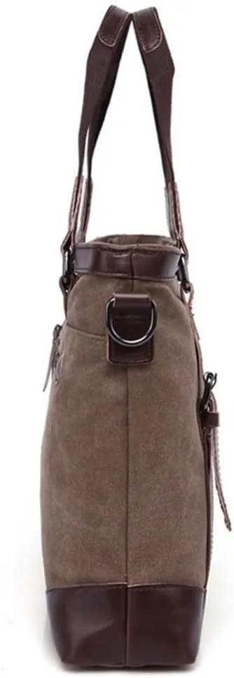 Water Resistant Laptop Briefcase Business Canvas Satchel Computer Bag For Travel Office Work
