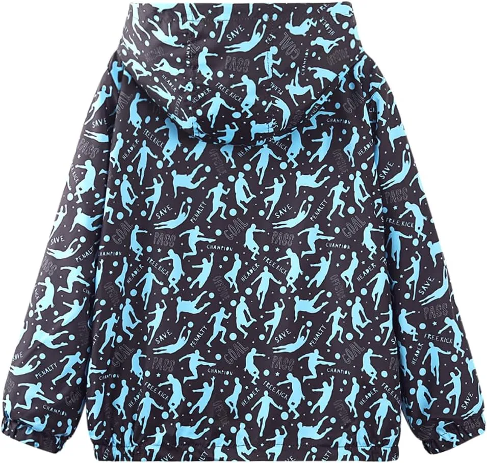 WELAKEN Lightweight Jacket for Boys Kids & Toddler II Girls' Print Water-resistant Jacket
