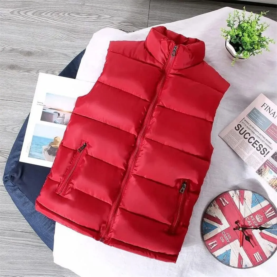 White Vest Jacket Men Slim Fit Stand Collar Sleeveless Puffer Jackets Spring Autumn Casual Waistcoat Warm Coat