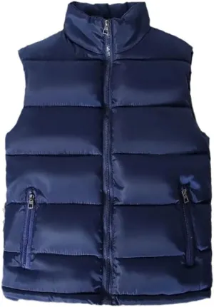 White Vest Jacket Men Slim Fit Stand Collar Sleeveless Puffer Jackets Spring Autumn Casual Waistcoat Warm Coat
