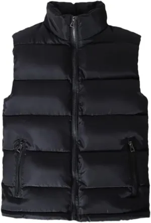 White Vest Jacket Men Slim Fit Stand Collar Sleeveless Puffer Jackets Spring Autumn Casual Waistcoat Warm Coat