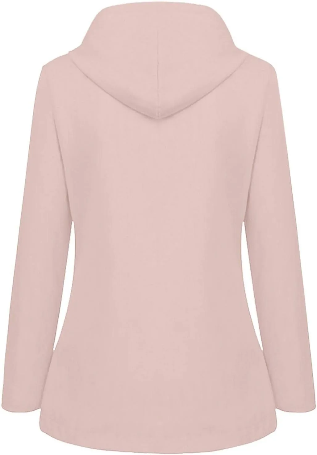 Windproof Jacket for Women Long Sleeve Raincoat Full Zip Up Button Hooded Plain Windbreaker with Pocket Winter Zipper Autumn