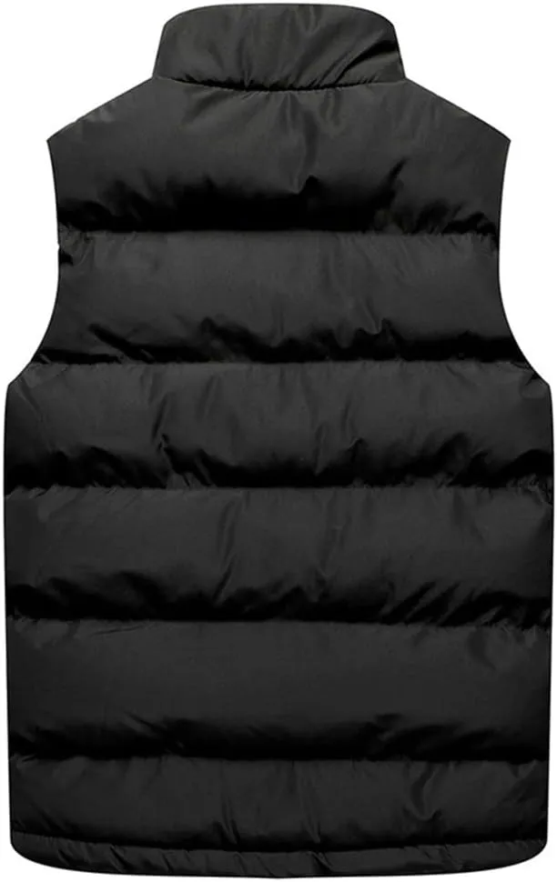 Winter Male Cotton-Padded Vest Coats Mens Jacket Sleeveless Vest Stand Collar Thicken Waistcoats