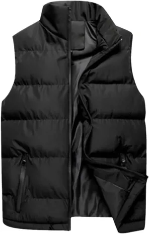 Winter Male Cotton-Padded Vest Coats Mens Jacket Sleeveless Vest Stand Collar Thicken Waistcoats