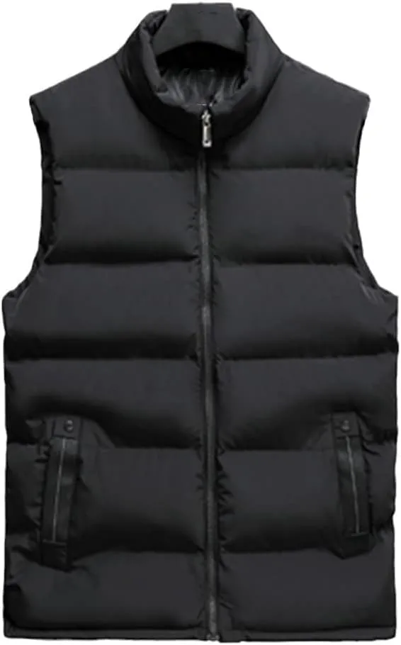 Winter Male Cotton-Padded Vest Coats Mens Jacket Sleeveless Vest Stand Collar Thicken Waistcoats