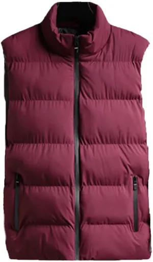 Winter Male Cotton-Padded Vest Coats Mens Jacket Sleeveless Vest Stand Collar Thicken Waistcoats