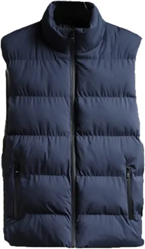 Winter Male Cotton-Padded Vest Coats Mens Jacket Sleeveless Vest Stand Collar Thicken Waistcoats