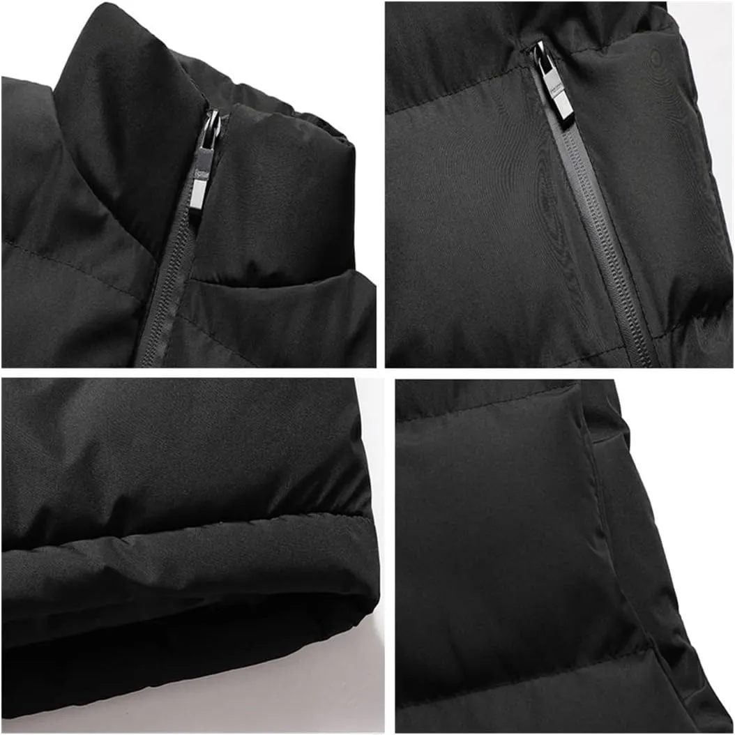 Winter Male Cotton-Padded Vest Coats Mens Jacket Sleeveless Vest Stand Collar Thicken Waistcoats