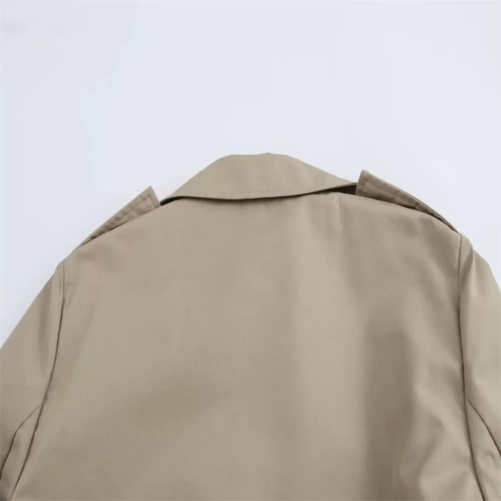 Winter Trench Coat Women Fall Solid Color Loose Casual Business Overcoat with Winter Outwear