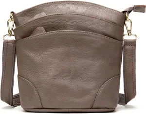 Women Genuine Leather Crossbody Bag Multiple Pockets Bucket Bag Fashion Purse Casual Handbag Shoulder Bag