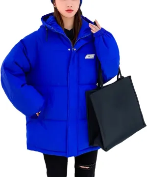 Women Hooded Oversize Loose Puffer Parka Down Cotton Padded Bubble Coat Female Short Overcoat Winter Jacket