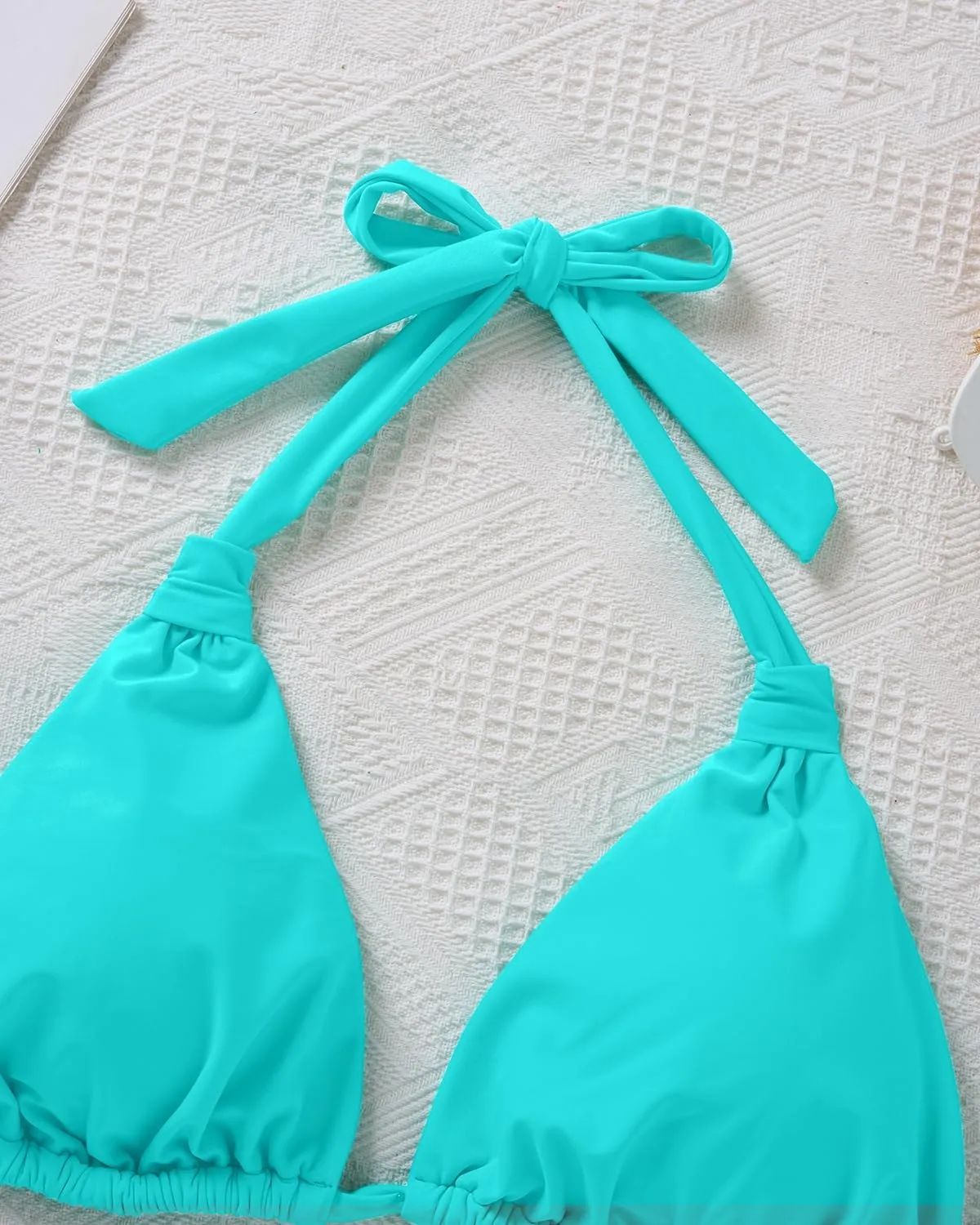 Women Plus Size Bikini Set - Two Piece Triangle Swimsuits Halter String Bathing Suit 2025 Tie Swimwear