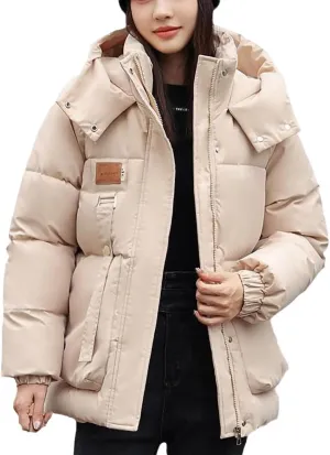 Women Plus Size Casual Short Overcoat Thick Cotton Padded Coat Female Hooded Loose Parkas Autumn Winter Down Jacket