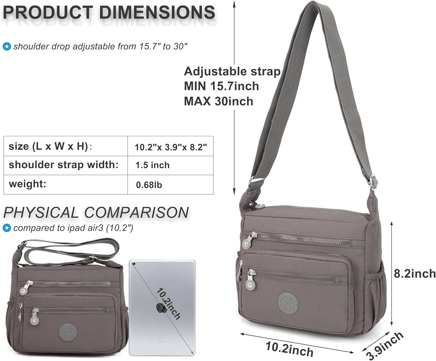 Women Shoulder Handbag Roomy Multiple Pockets Bag Ladies Crossbody Purse Tote Top Handle Satchel