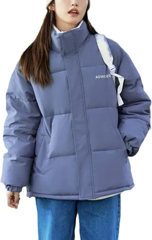 Women Stand Collar Long Sleeve Plus Size Short Coat Female Thick Cotton Padded Short Parkas Overtcoat Winter Jacket