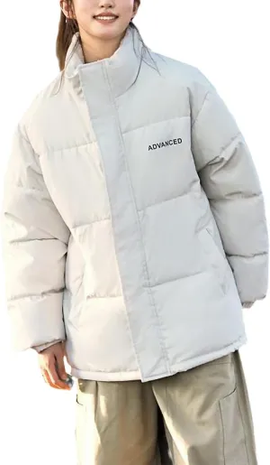 Women Stand Collar Long Sleeve Plus Size Short Coat Female Thick Cotton Padded Short Parkas Overtcoat Winter Jacket