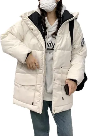 Women Thick Cotton Padded Quilted Jackets Coat Female Oversize Short Overcoat Hooded Puffer Parkas Winter Down Jacket