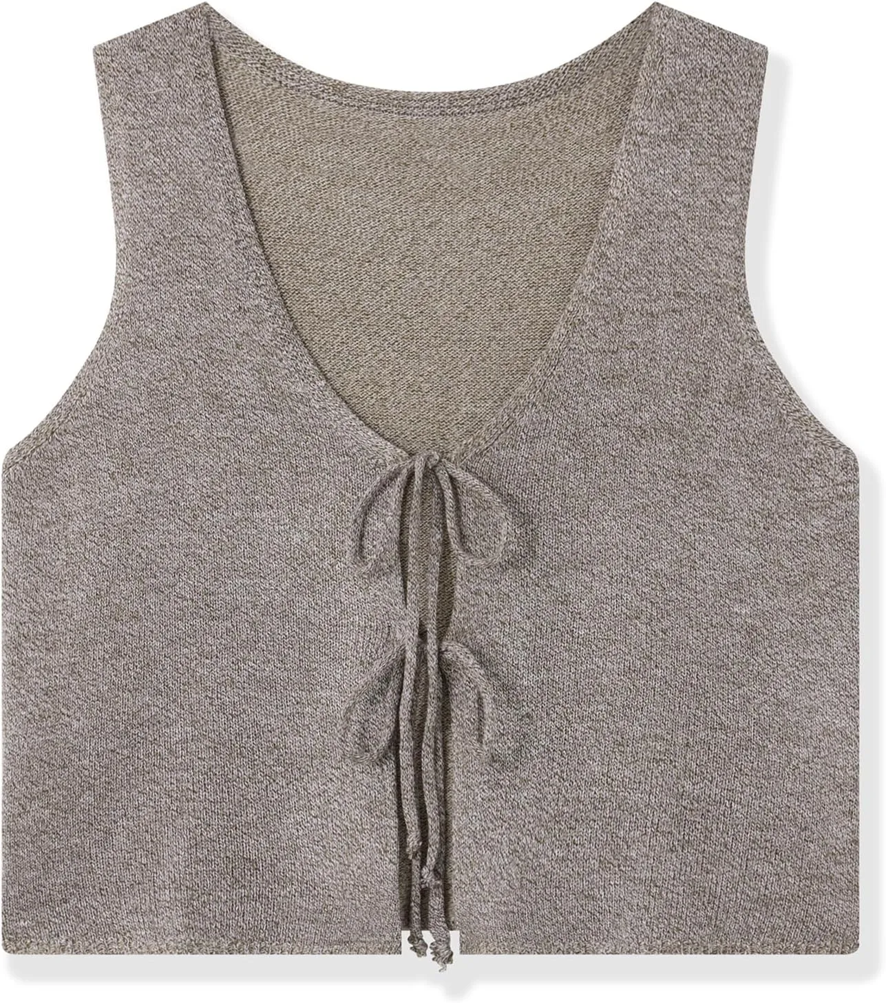 Women Tie Front Sweater Vest Top Sleeveless Y2k Knit V Neck Tank Tops Crochet Casual Going Out Tops Streetwear