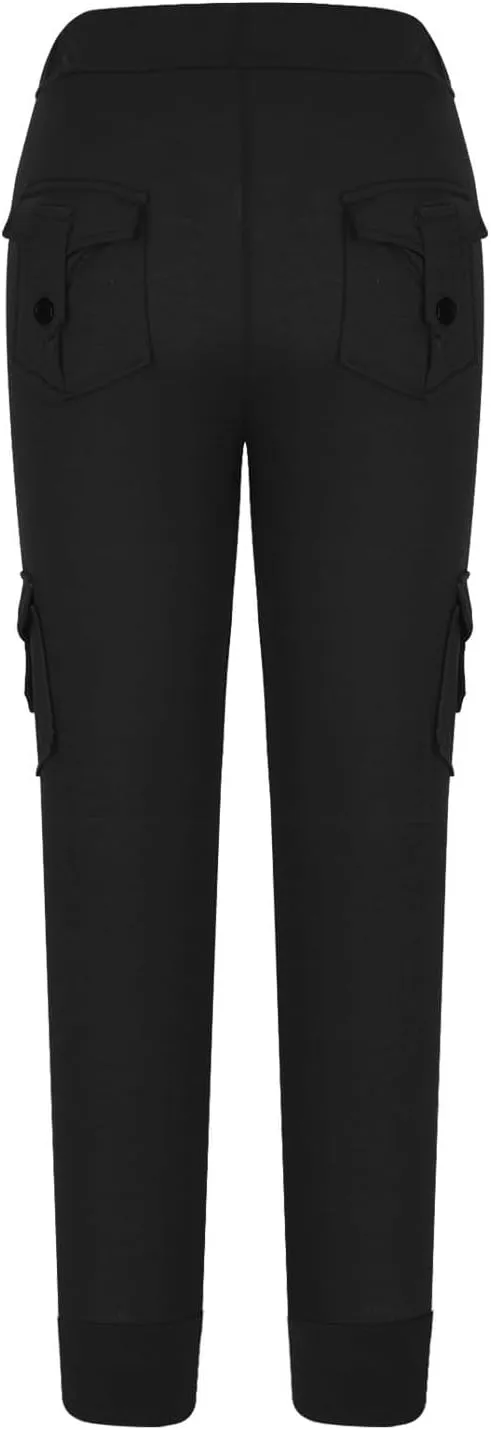 Women Trendy Cargo Pants High Waist Baggy Cotton Multiple Pockets Straight Wide Leg Trousers Cargo Y2K Capris Pants