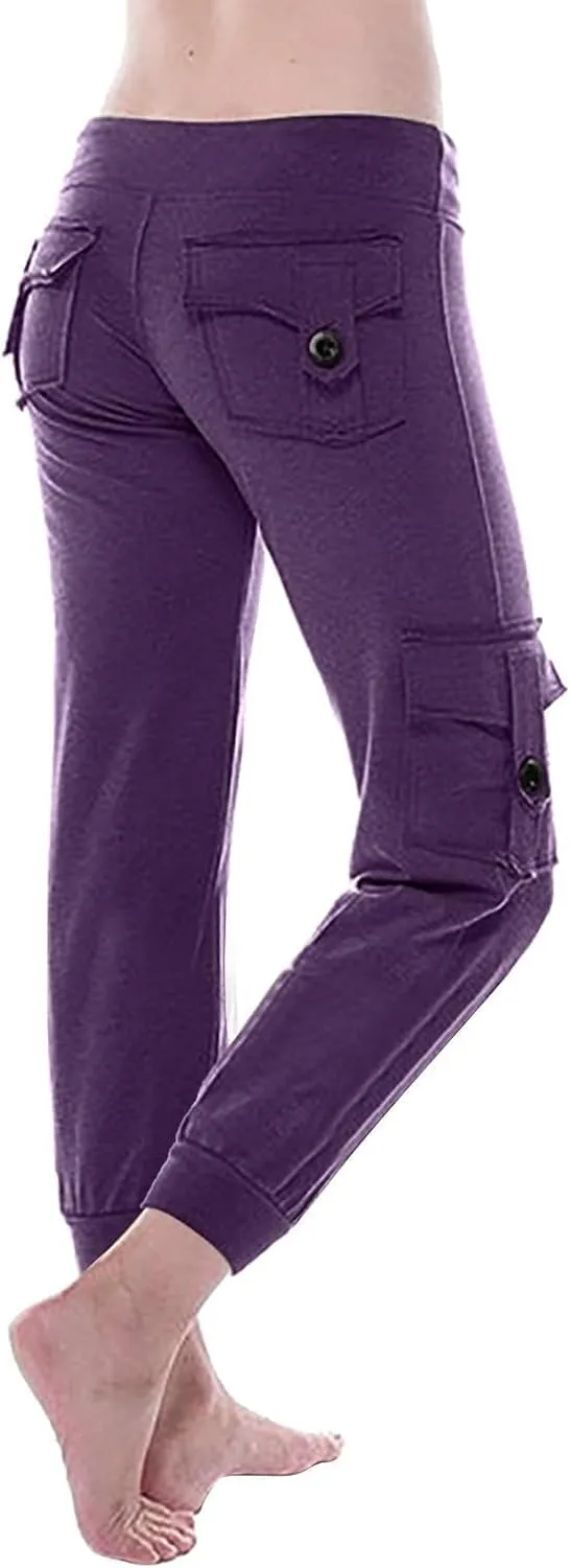 Women Trendy Cargo Pants High Waist Baggy Cotton Multiple Pockets Straight Wide Leg Trousers Cargo Y2K Capris Pants
