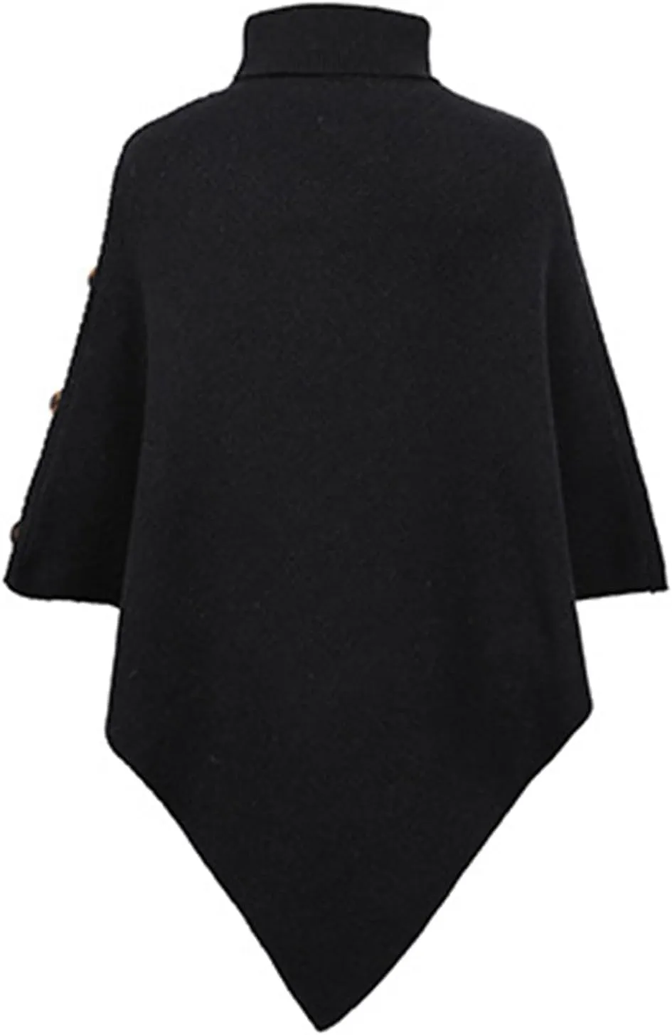 Women Turtleneck Knit Sweater, Fall Winter Turtleneck Poncho Sweater Fashion Chunky Knit Cape Wrap, Asymmetric Knitted