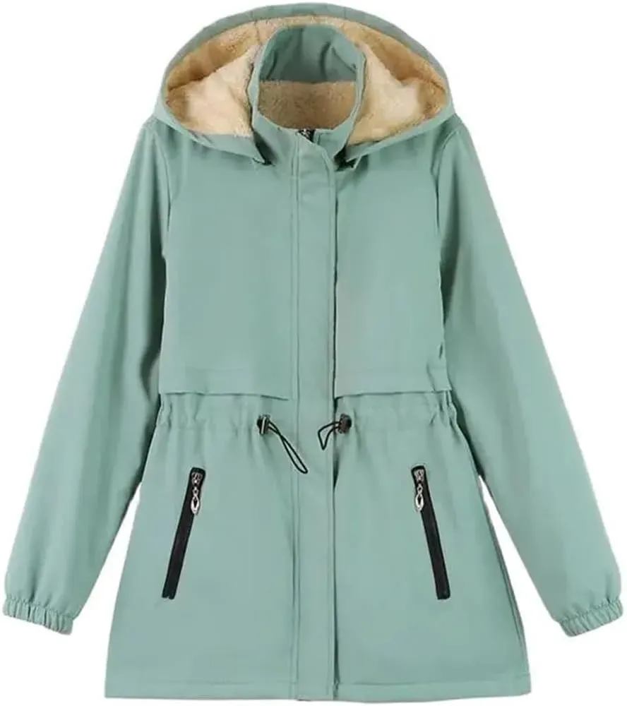 Women Winter Jacket Windbreaker Coat Mid Long Hooded Cotton Padded Jackets