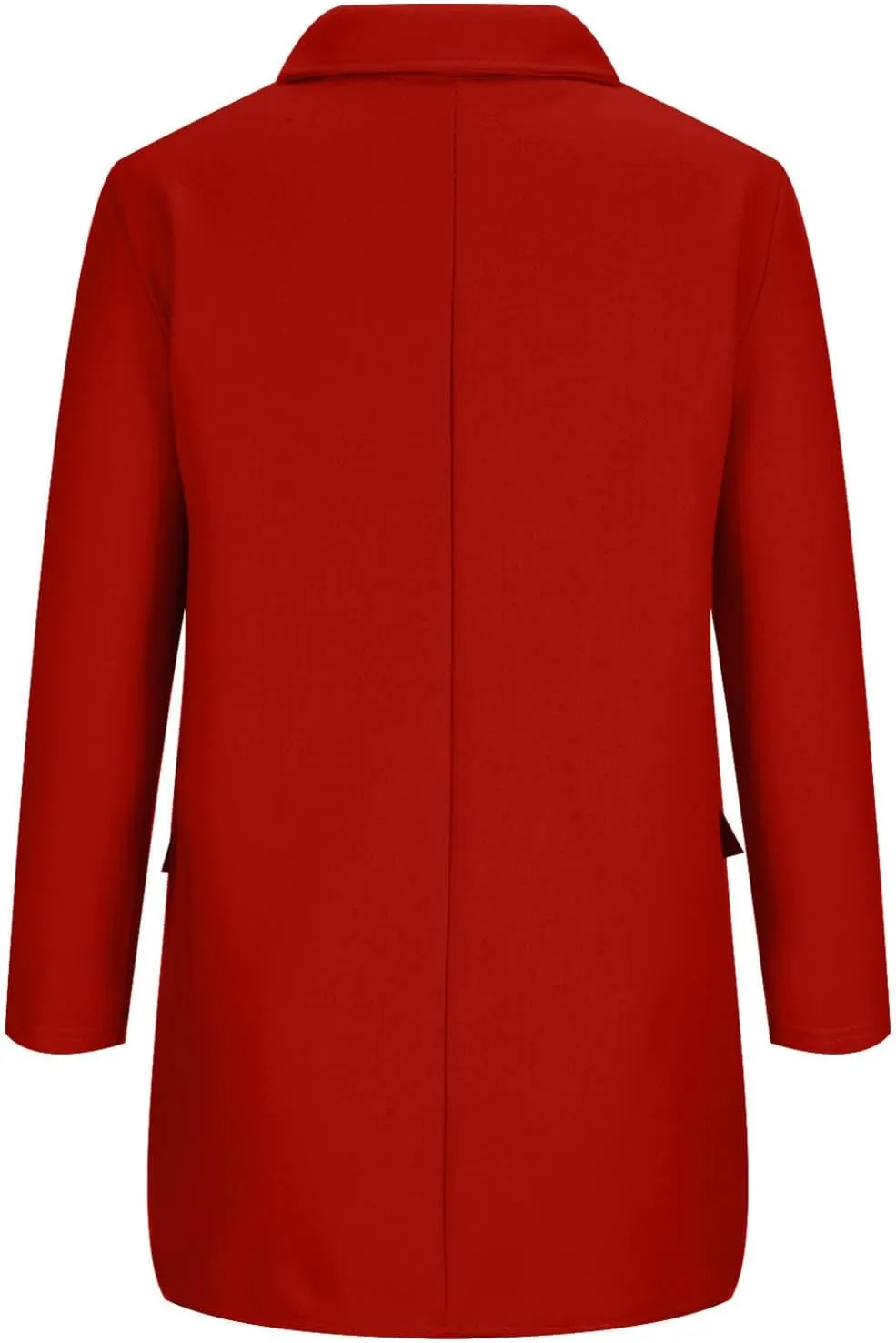 Women Winter Wool Coat with Pocket,Button Lapel Oversized Trench Coats Mid Length Chic Peacoat Windbreaker Jacket