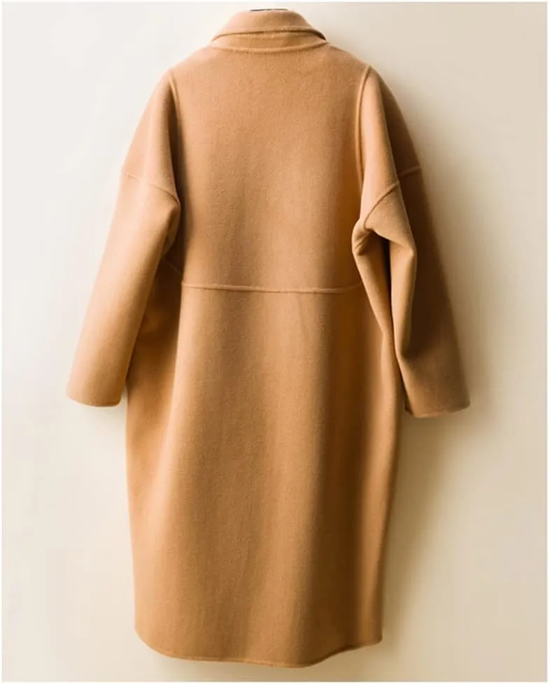 Women Wool Coat Casual Long Outerwear Loose Overcoat Autumn Winter Fashion Trench Coat