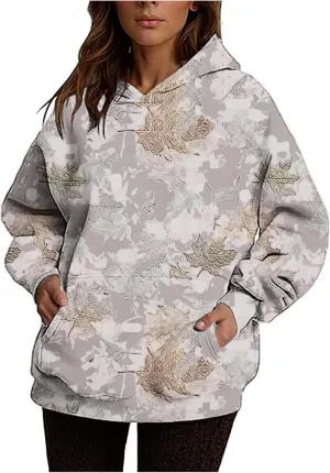 Womens 2024 Fall Sweatshirt Long Sleeve Fashion Graphic Design Pullover Hoodies Casual Oversized Sweaters Clothes