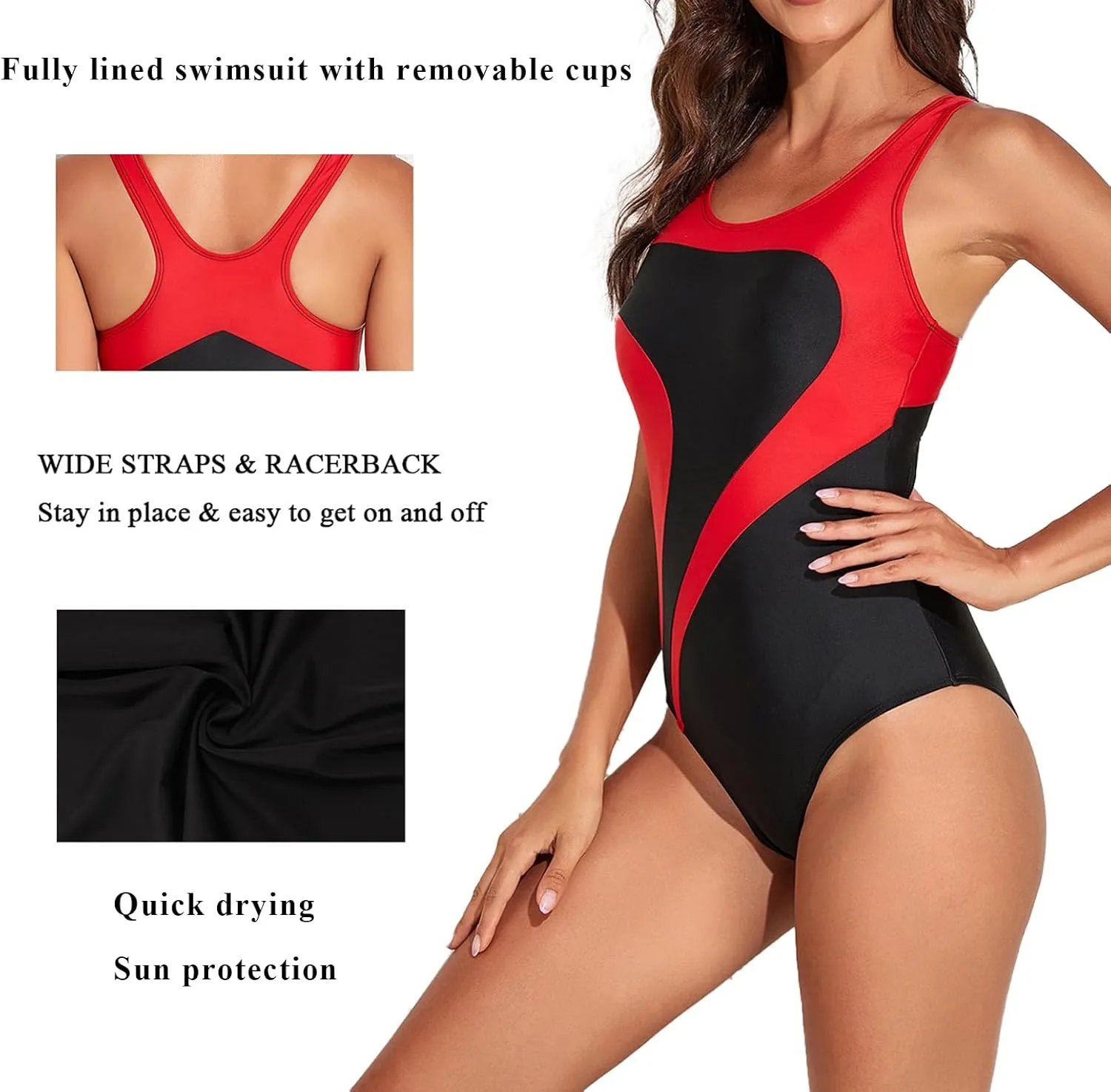 Womens Athletic One Piece Swimsuit Racerback Competitive Training Bathing Suit