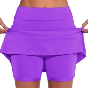 Womens Athletic Shorts Tennis Golf Skorts Skirt with Shorts Underneath High Waisted Athletic Skirt