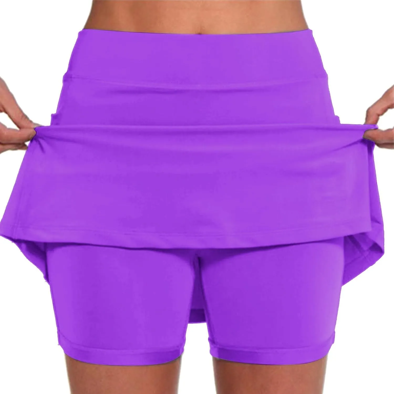 Womens Athletic Shorts Tennis Golf Skorts Skirt with Shorts Underneath High Waisted Athletic Skirt