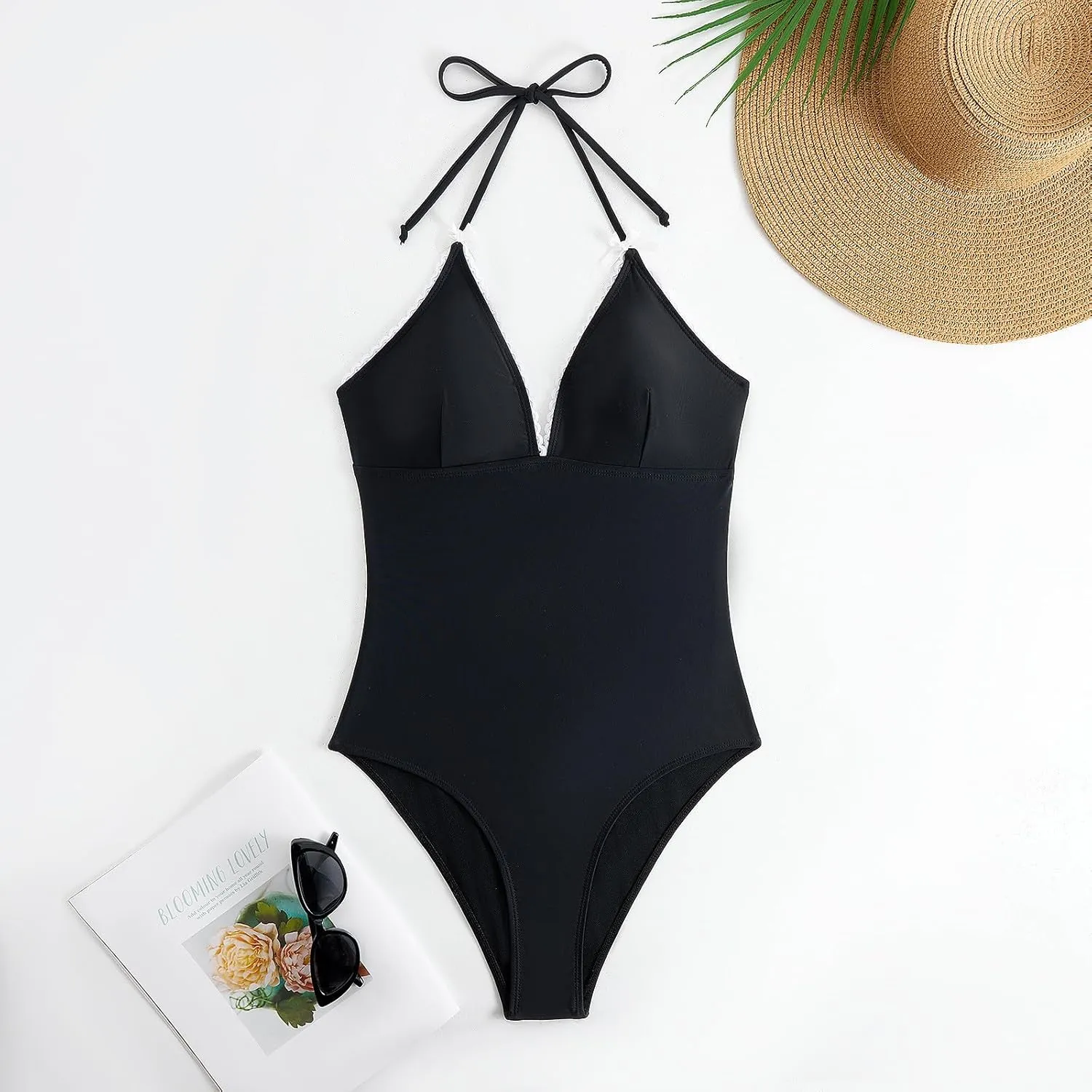 Women's Beach Match Elegant Swimsuits Sets - Pink Floral Triangle Bikini Swimsuits