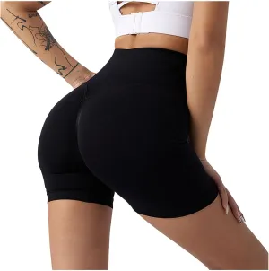 Womens Butt Lifting Yoga Shorts Scrunch Butt Tummy Control High Waisted Workout Shorts Gym Yoga Biker Shorts