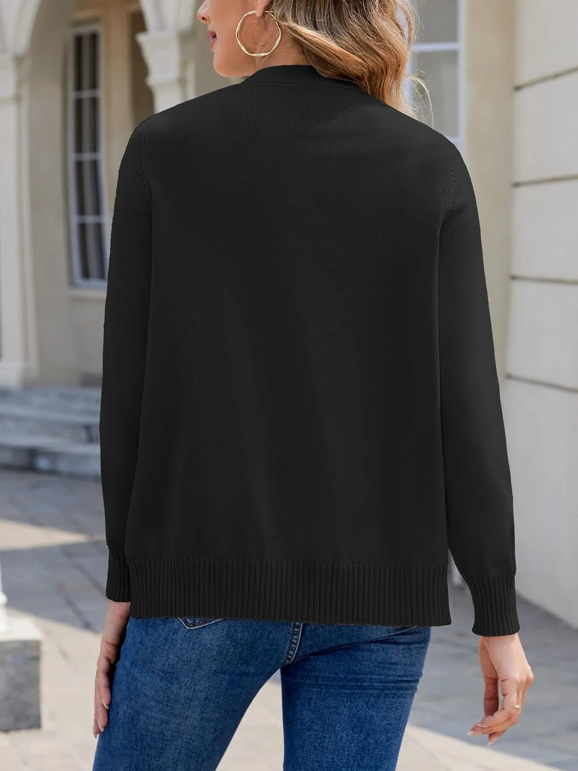 Women's Cardigan Sweaters 2024 Fall Oversized Lightweight Cardigans Open Front Button Knit Outerwear with Pockets