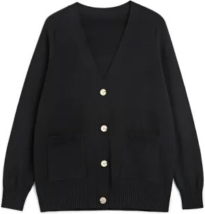 Women's Cardigan Sweaters 2024 Fall Oversized Lightweight Cardigans Open Front Button Knit Outerwear with Pockets