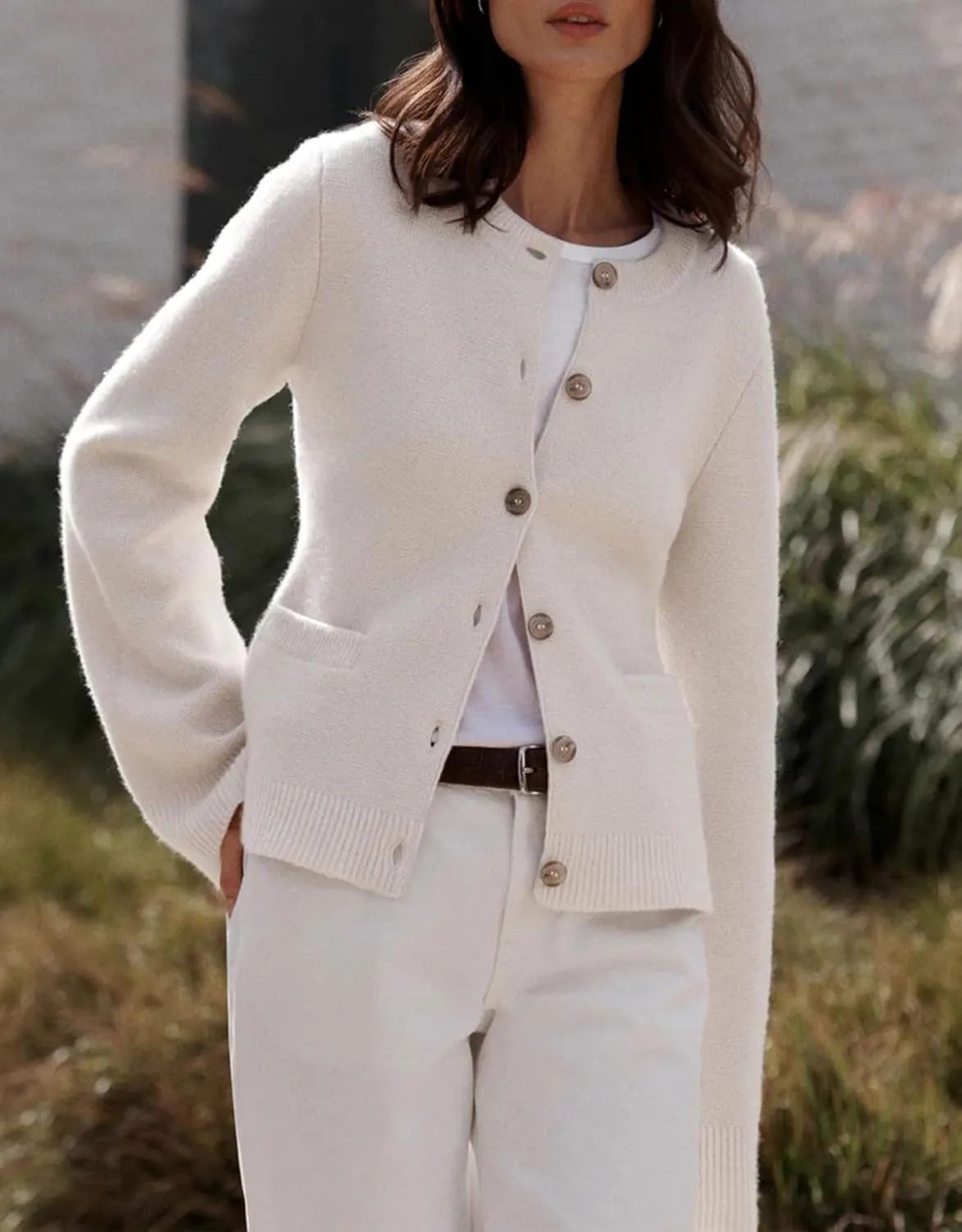 Women's Cardigan Sweaters Long Sleeve Button Down Casual Lightweight Knit Outwear