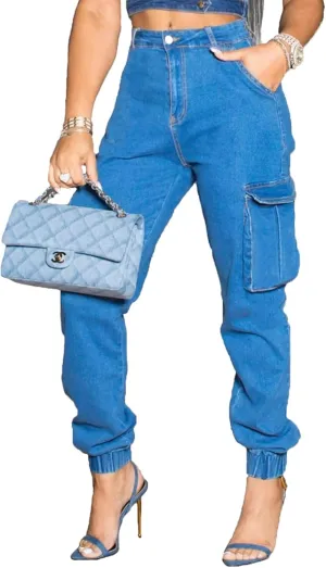 Women's Cargo Hiking Pants Casual Athletic Long Work Trousers with Multiple Pockets Solid Color Outdoor Pants